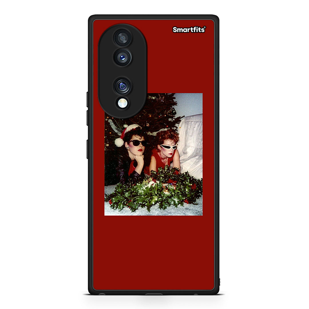 Θήκη Honor 70 5G Waiting For Xmas από τη Smartfits με σχέδιο στο πίσω μέρος και μαύρο περίβλημα | Honor 70 5G Waiting For Xmas Case with Colorful Back and Black Bezels