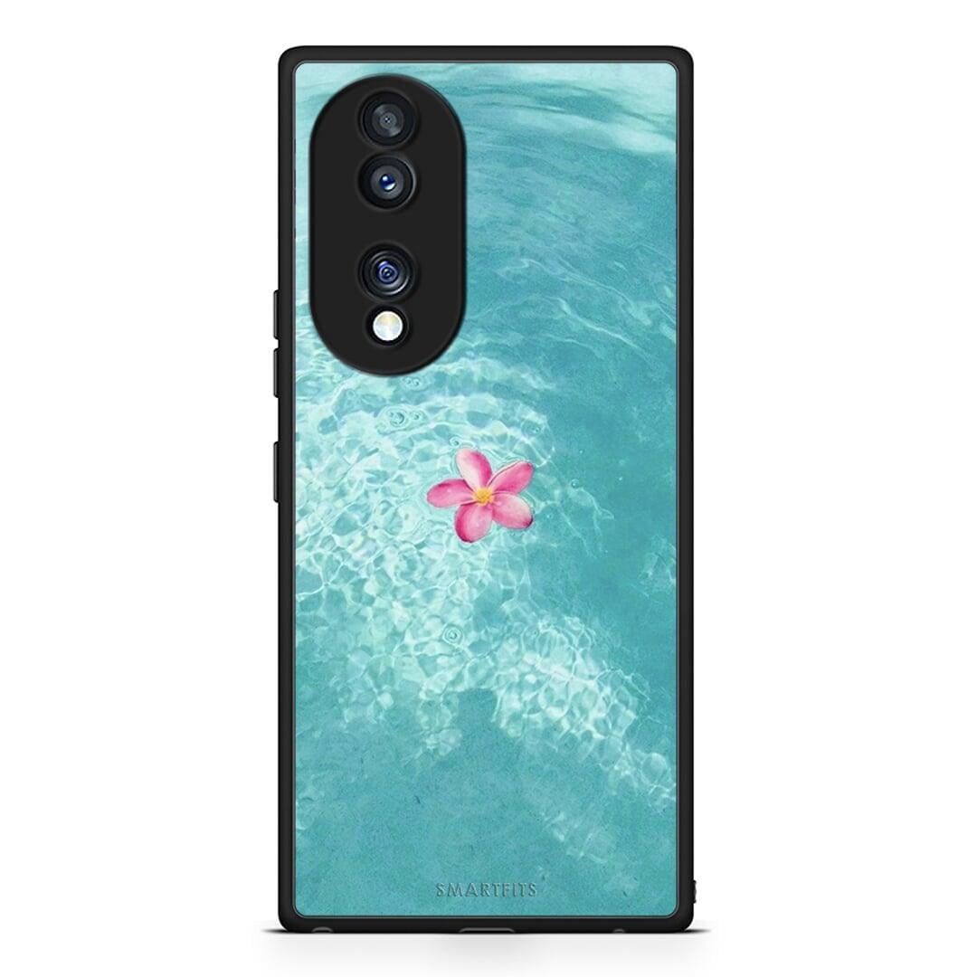 Θήκη Honor 70 5G Water Flower από τη Smartfits με σχέδιο στο πίσω μέρος και μαύρο περίβλημα | Honor 70 5G Water Flower Case with Colorful Back and Black Bezels