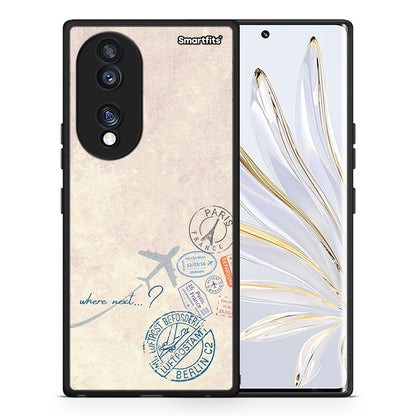 Θήκη Honor 70 5G Where Next από τη Smartfits με σχέδιο στο πίσω μέρος και μαύρο περίβλημα | Honor 70 5G Where Next Case with Colorful Back and Black Bezels