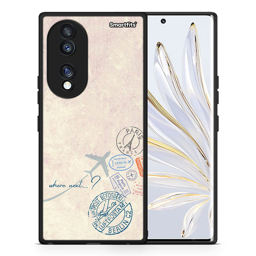 Θήκη Honor 70 5G Where Next από τη Smartfits με σχέδιο στο πίσω μέρος και μαύρο περίβλημα | Honor 70 5G Where Next Case with Colorful Back and Black Bezels