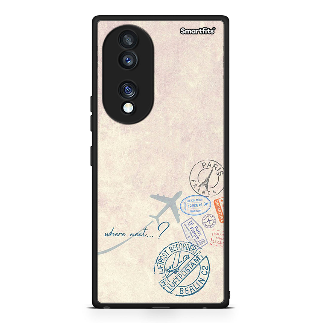 Θήκη Honor 70 5G Where Next από τη Smartfits με σχέδιο στο πίσω μέρος και μαύρο περίβλημα | Honor 70 5G Where Next Case with Colorful Back and Black Bezels