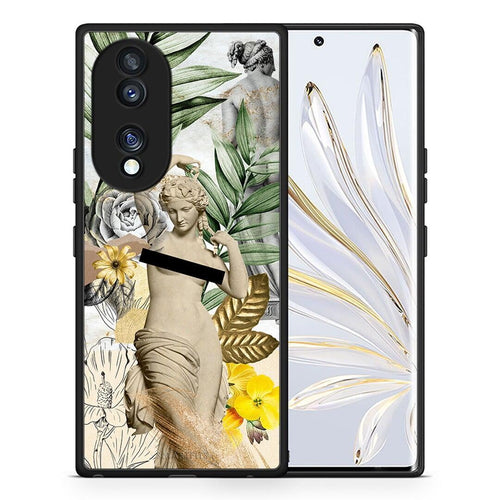 Θήκη Honor 70 5G Woman Statue από τη Smartfits με σχέδιο στο πίσω μέρος και μαύρο περίβλημα | Honor 70 5G Woman Statue Case with Colorful Back and Black Bezels