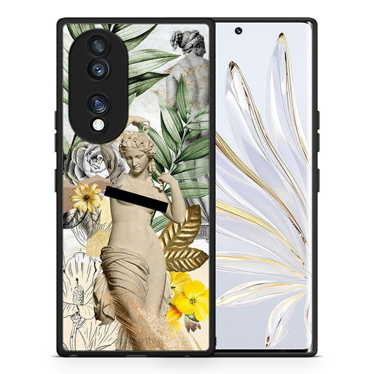 Θήκη Honor 70 5G Woman Statue από τη Smartfits με σχέδιο στο πίσω μέρος και μαύρο περίβλημα | Honor 70 5G Woman Statue Case with Colorful Back and Black Bezels