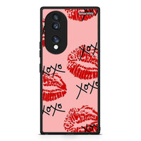 Thumbnail for Θήκη Honor 70 5G XOXO Lips από τη Smartfits με σχέδιο στο πίσω μέρος και μαύρο περίβλημα | Honor 70 5G XOXO Lips Case with Colorful Back and Black Bezels