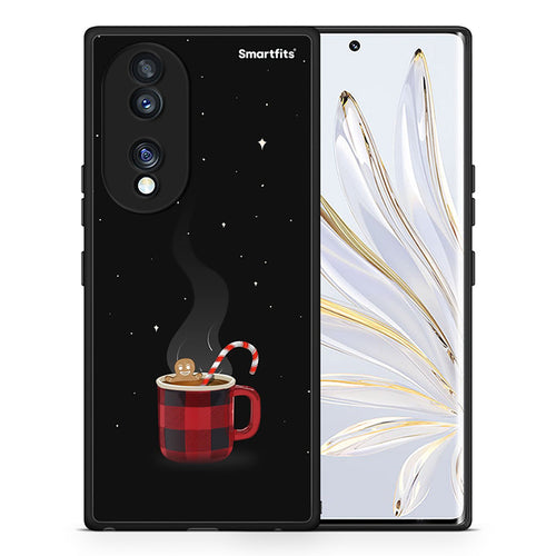Θήκη Honor 70 5G Xmas Bathing από τη Smartfits με σχέδιο στο πίσω μέρος και μαύρο περίβλημα | Honor 70 5G Xmas Bathing Case with Colorful Back and Black Bezels