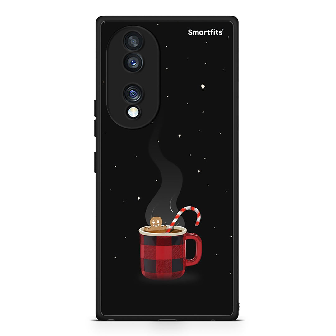 Θήκη Honor 70 5G Xmas Bathing από τη Smartfits με σχέδιο στο πίσω μέρος και μαύρο περίβλημα | Honor 70 5G Xmas Bathing Case with Colorful Back and Black Bezels
