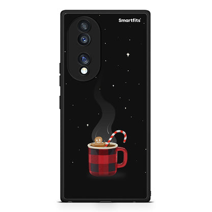 Θήκη Honor 70 5G Xmas Bathing από τη Smartfits με σχέδιο στο πίσω μέρος και μαύρο περίβλημα | Honor 70 5G Xmas Bathing Case with Colorful Back and Black Bezels