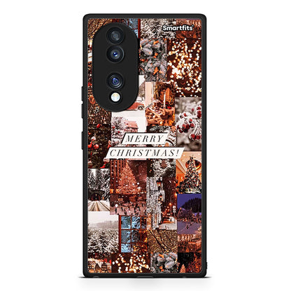 Θήκη Honor 70 5G Xmas Collage από τη Smartfits με σχέδιο στο πίσω μέρος και μαύρο περίβλημα | Honor 70 5G Xmas Collage Case with Colorful Back and Black Bezels
