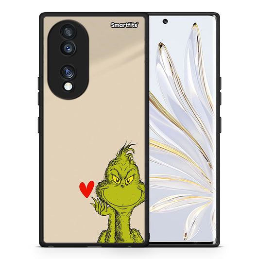 Θήκη Honor 70 5G Xmas Grinch από τη Smartfits με σχέδιο στο πίσω μέρος και μαύρο περίβλημα | Honor 70 5G Xmas Grinch Case with Colorful Back and Black Bezels