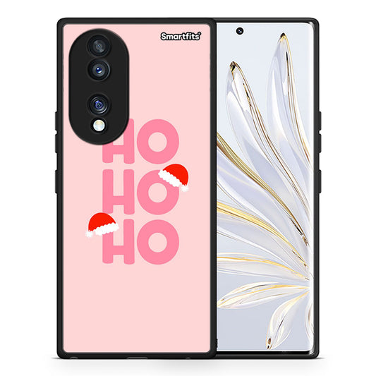 Θήκη Honor 70 5G Xmas Ho Ho Ho από τη Smartfits με σχέδιο στο πίσω μέρος και μαύρο περίβλημα | Honor 70 5G Xmas Ho Ho Ho Case with Colorful Back and Black Bezels