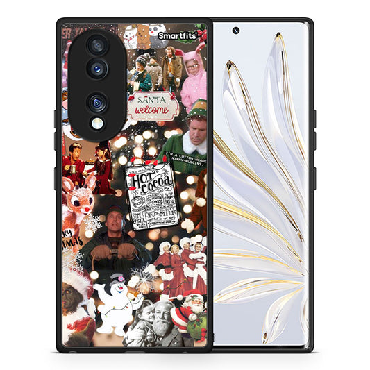 Θήκη Honor 70 5G Xmas Movies από τη Smartfits με σχέδιο στο πίσω μέρος και μαύρο περίβλημα | Honor 70 5G Xmas Movies Case with Colorful Back and Black Bezels