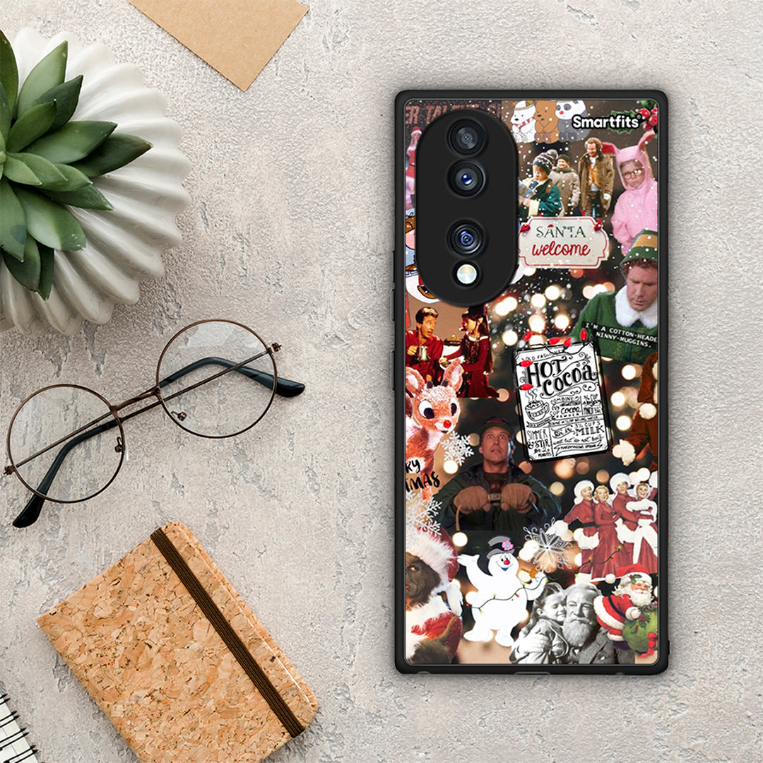 Θήκη Honor 70 5G Xmas Movies από τη Smartfits με σχέδιο στο πίσω μέρος και μαύρο περίβλημα | Honor 70 5G Xmas Movies Case with Colorful Back and Black Bezels