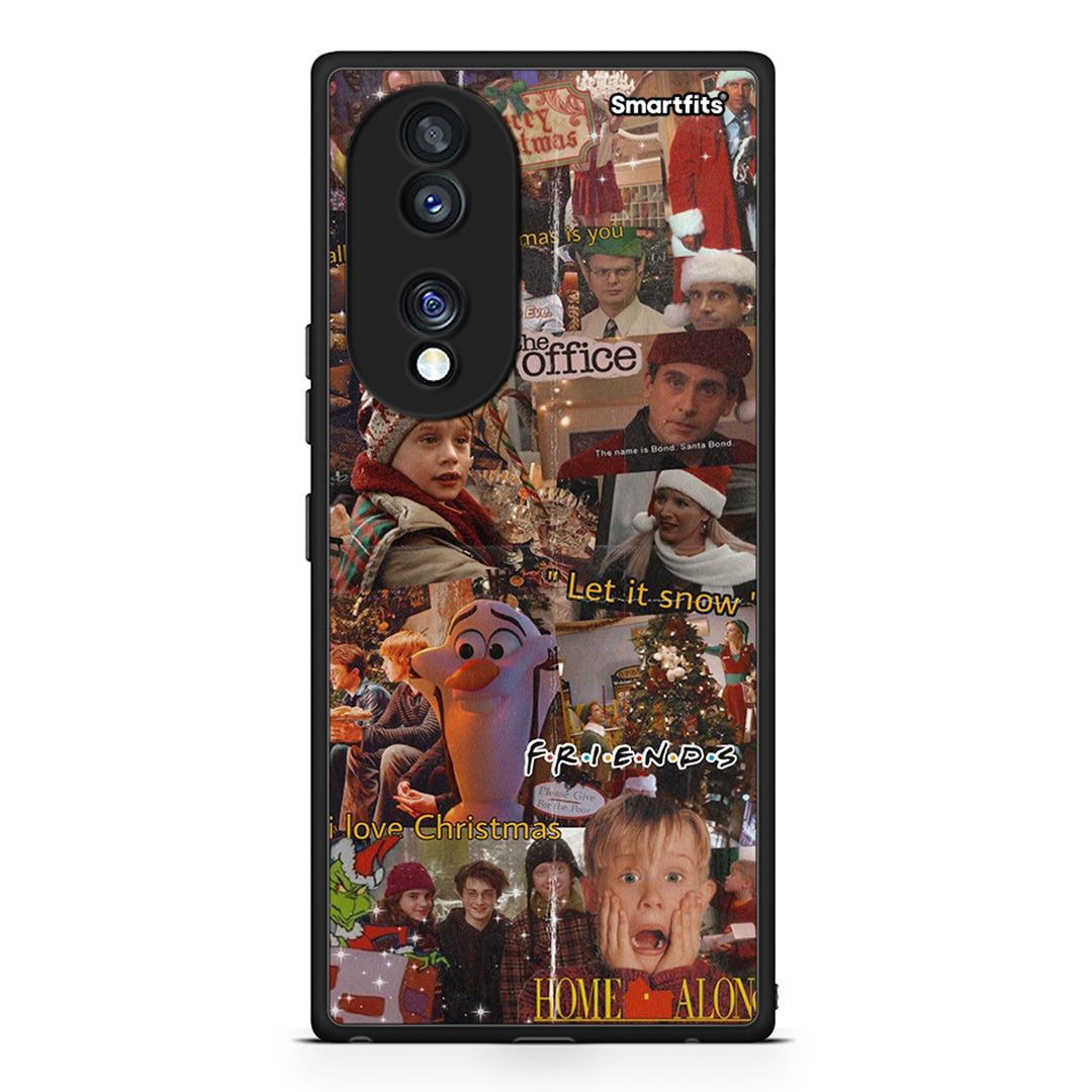 Θήκη Honor 70 5G Xmas Wishes από τη Smartfits με σχέδιο στο πίσω μέρος και μαύρο περίβλημα | Honor 70 5G Xmas Wishes Case with Colorful Back and Black Bezels