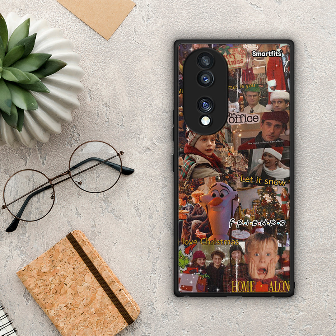 Θήκη Honor 70 5G Xmas Wishes από τη Smartfits με σχέδιο στο πίσω μέρος και μαύρο περίβλημα | Honor 70 5G Xmas Wishes Case with Colorful Back and Black Bezels