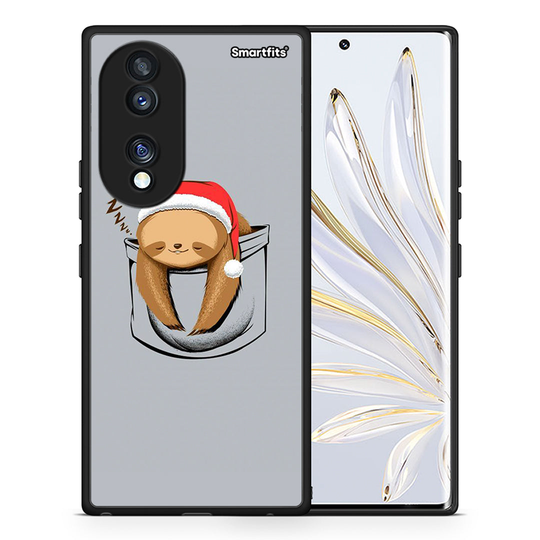 Θήκη Honor 70 5G Xmas Zzzz από τη Smartfits με σχέδιο στο πίσω μέρος και μαύρο περίβλημα | Honor 70 5G Xmas Zzzz Case with Colorful Back and Black Bezels