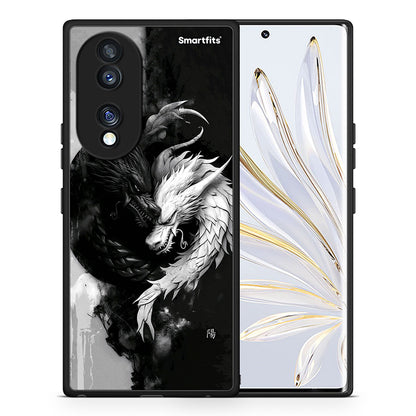 Θήκη Honor 70 5G Yin Yang από τη Smartfits με σχέδιο στο πίσω μέρος και μαύρο περίβλημα | Honor 70 5G Yin Yang Case with Colorful Back and Black Bezels