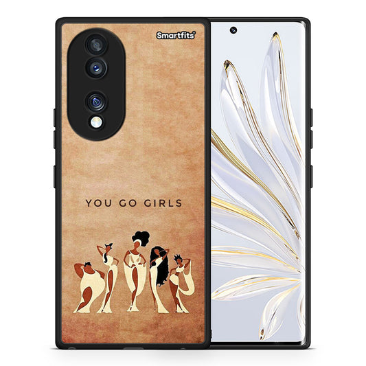 Θήκη Honor 70 5G You Go Girl από τη Smartfits με σχέδιο στο πίσω μέρος και μαύρο περίβλημα | Honor 70 5G You Go Girl Case with Colorful Back and Black Bezels