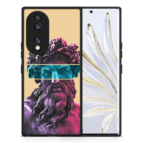 Θήκη Honor 70 5G Zeus Art από τη Smartfits με σχέδιο στο πίσω μέρος και μαύρο περίβλημα | Honor 70 5G Zeus Art Case with Colorful Back and Black Bezels
