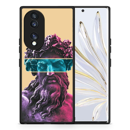 Θήκη Honor 70 5G Zeus Art από τη Smartfits με σχέδιο στο πίσω μέρος και μαύρο περίβλημα | Honor 70 5G Zeus Art Case with Colorful Back and Black Bezels