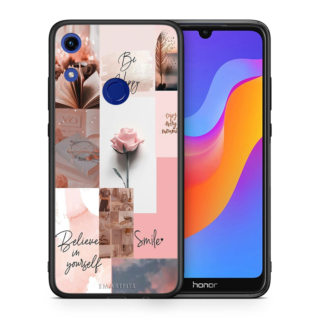 Θήκη Honor 8A Aesthetic Collage από τη Smartfits με σχέδιο στο πίσω μέρος και μαύρο περίβλημα | Honor 8A Aesthetic Collage case with colorful back and black bezels