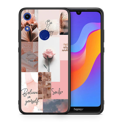Θήκη Honor 8A Aesthetic Collage από τη Smartfits με σχέδιο στο πίσω μέρος και μαύρο περίβλημα | Honor 8A Aesthetic Collage case with colorful back and black bezels