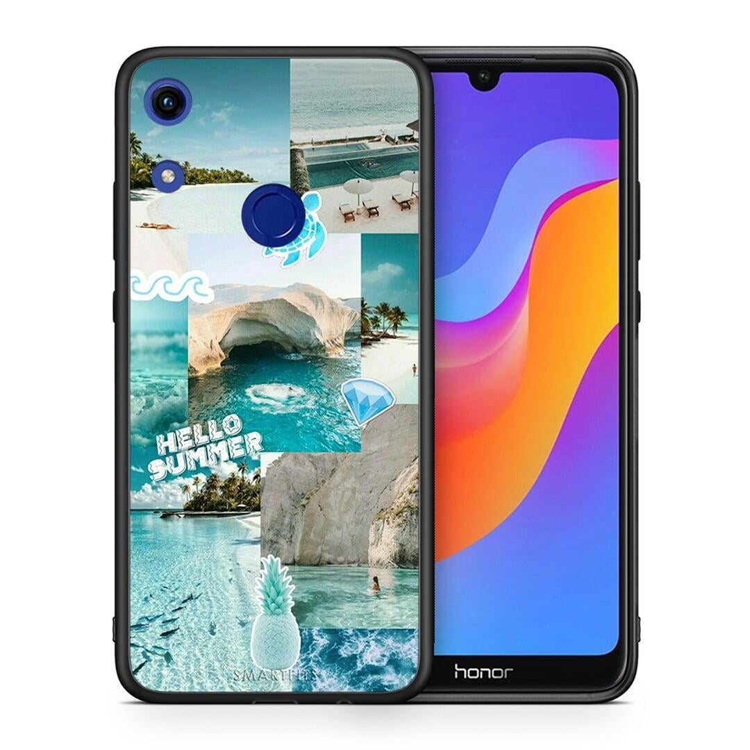 Θήκη Honor 8A Aesthetic Summer από τη Smartfits με σχέδιο στο πίσω μέρος και μαύρο περίβλημα | Honor 8A Aesthetic Summer case with colorful back and black bezels