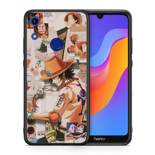 Θήκη Honor 8A Anime Collage από τη Smartfits με σχέδιο στο πίσω μέρος και μαύρο περίβλημα | Honor 8A Anime Collage case with colorful back and black bezels