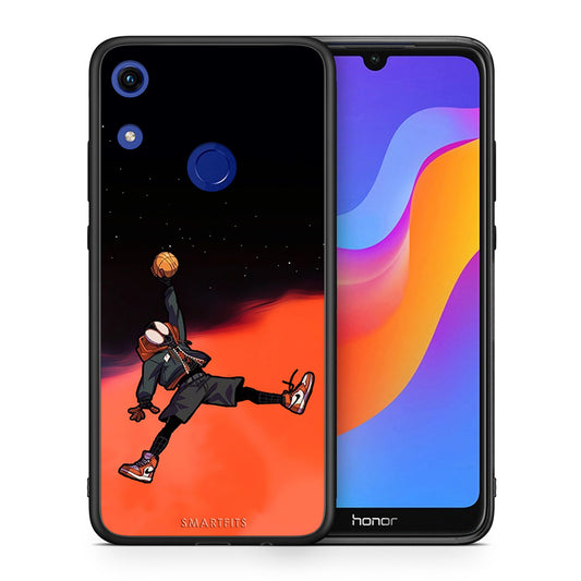 Θήκη Honor 8A Basketball Hero από τη Smartfits με σχέδιο στο πίσω μέρος και μαύρο περίβλημα | Honor 8A Basketball Hero case with colorful back and black bezels