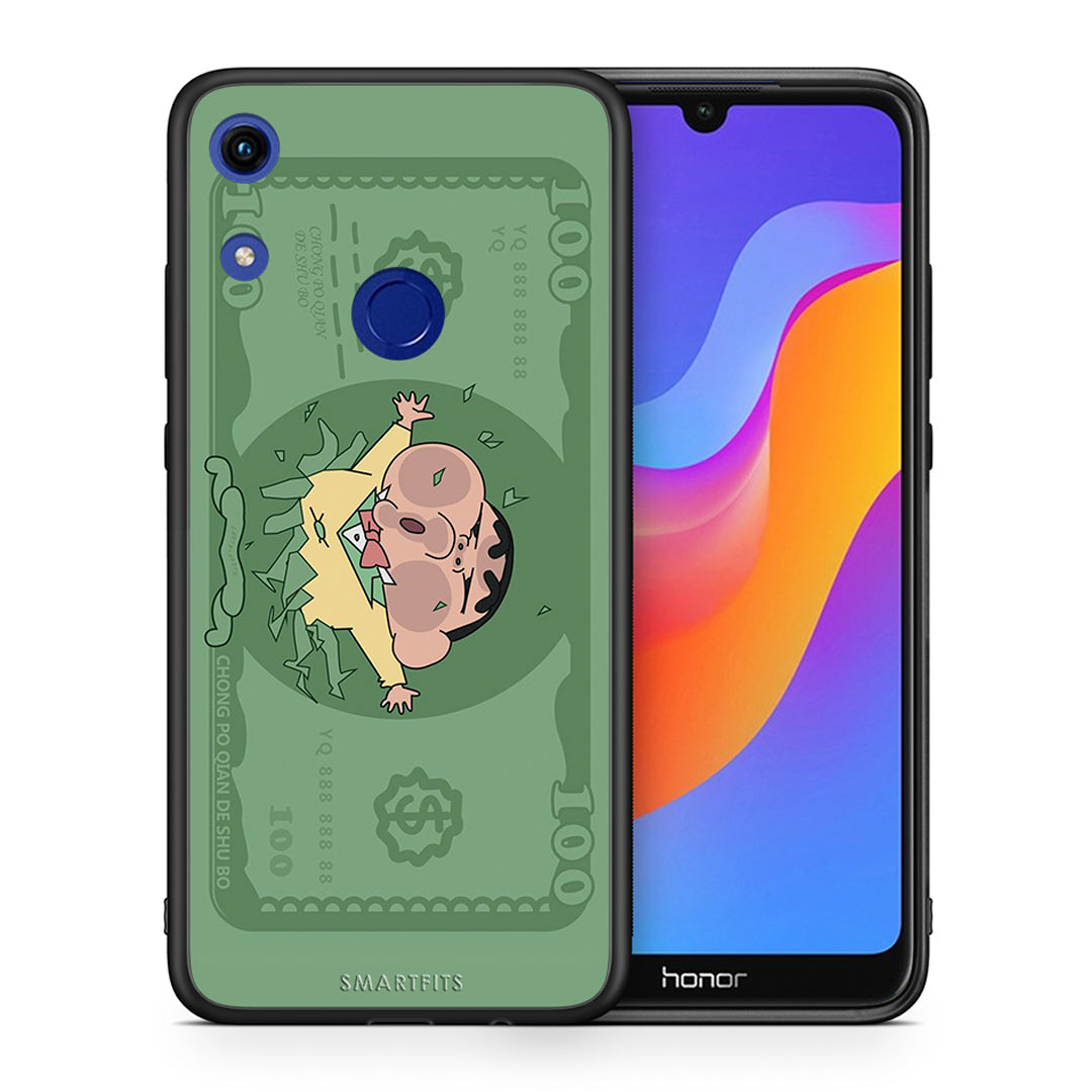 Θήκη Αγίου Βαλεντίνου Honor 8A Big Money από τη Smartfits με σχέδιο στο πίσω μέρος και μαύρο περίβλημα | Honor 8A Big Money case with colorful back and black bezels