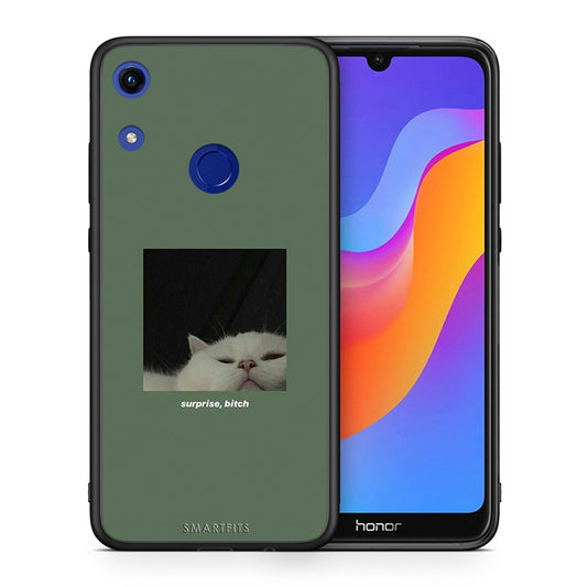 Θήκη Honor 8A Bitch Surprise από τη Smartfits με σχέδιο στο πίσω μέρος και μαύρο περίβλημα | Honor 8A Bitch Surprise case with colorful back and black bezels