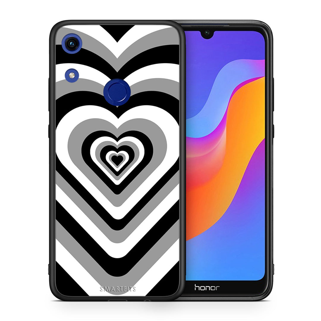 Θήκη Honor 8A Black Hearts από τη Smartfits με σχέδιο στο πίσω μέρος και μαύρο περίβλημα | Honor 8A Black Hearts case with colorful back and black bezels