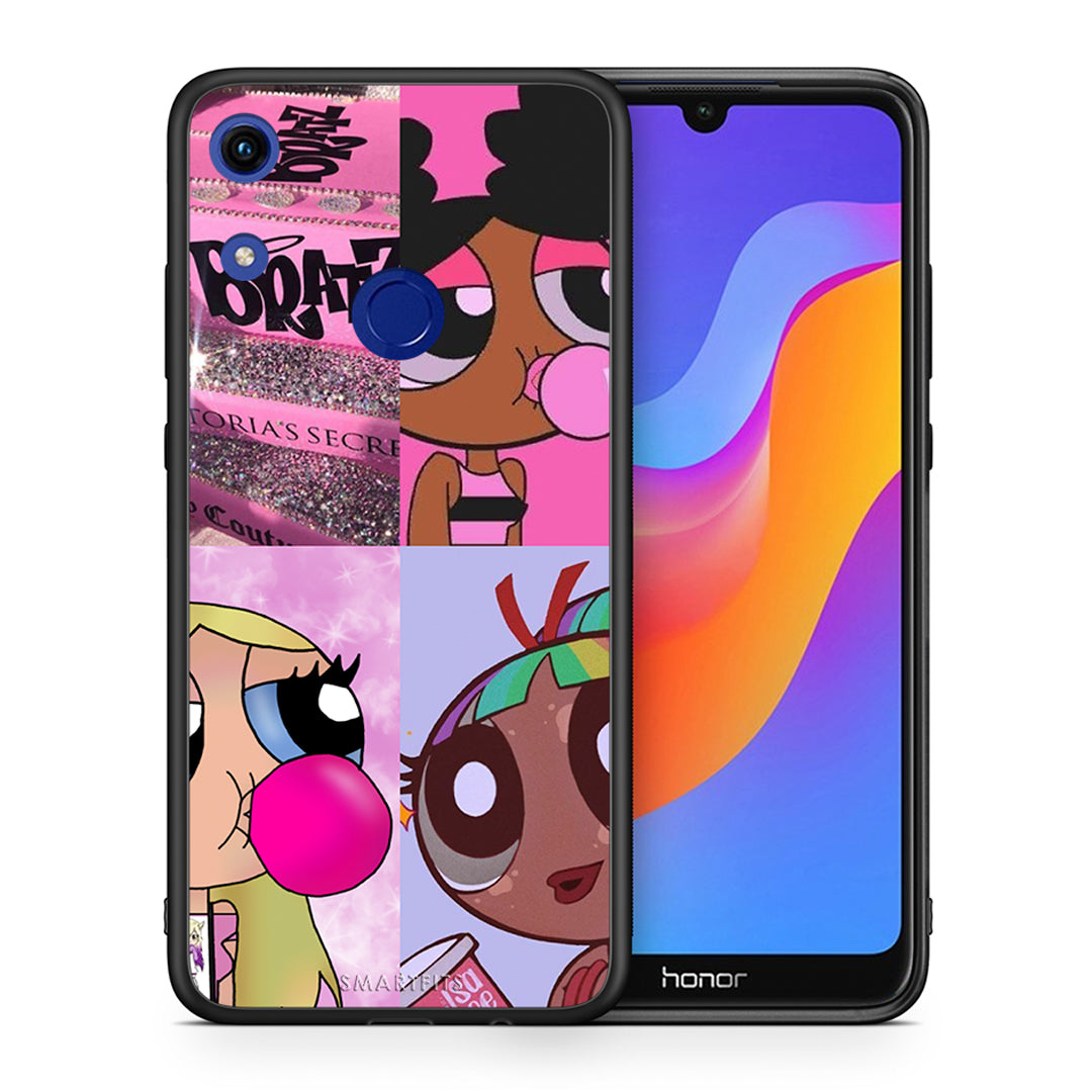 Θήκη Αγίου Βαλεντίνου Honor 8A Bubble Girls από τη Smartfits με σχέδιο στο πίσω μέρος και μαύρο περίβλημα | Honor 8A Bubble Girls case with colorful back and black bezels
