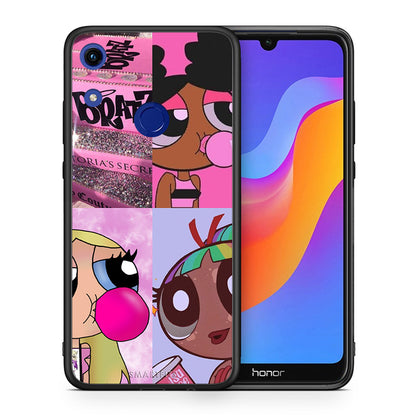 Θήκη Αγίου Βαλεντίνου Honor 8A Bubble Girls από τη Smartfits με σχέδιο στο πίσω μέρος και μαύρο περίβλημα | Honor 8A Bubble Girls case with colorful back and black bezels
