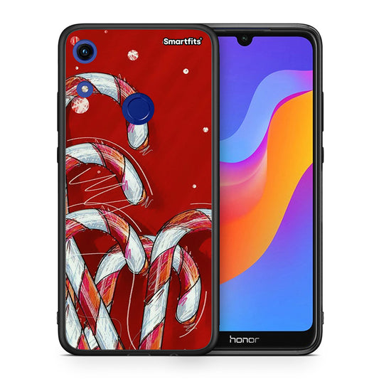 Θήκη Honor 8A Candy Cane από τη Smartfits με σχέδιο στο πίσω μέρος και μαύρο περίβλημα | Honor 8A Candy Cane case with colorful back and black bezels