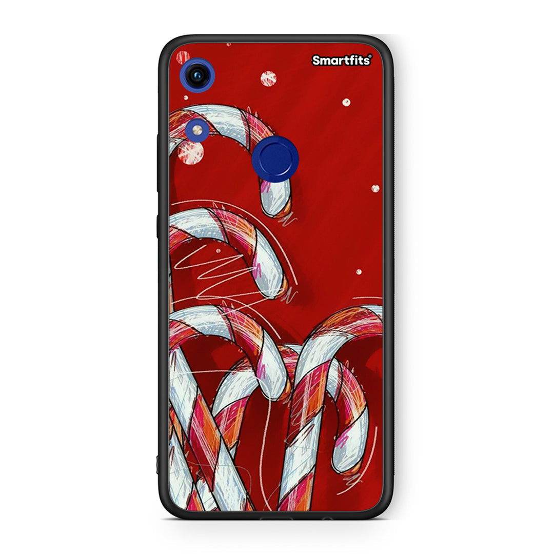 Huawei Honor 8A Candy Cane θήκη από τη Smartfits με σχέδιο στο πίσω μέρος και μαύρο περίβλημα | Smartphone case with colorful back and black bezels by Smartfits