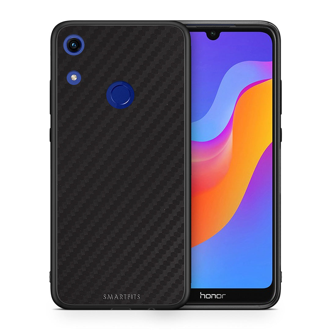 Θήκη Honor 8A Carbon Black από τη Smartfits με σχέδιο στο πίσω μέρος και μαύρο περίβλημα | Honor 8A Carbon Black case with colorful back and black bezels
