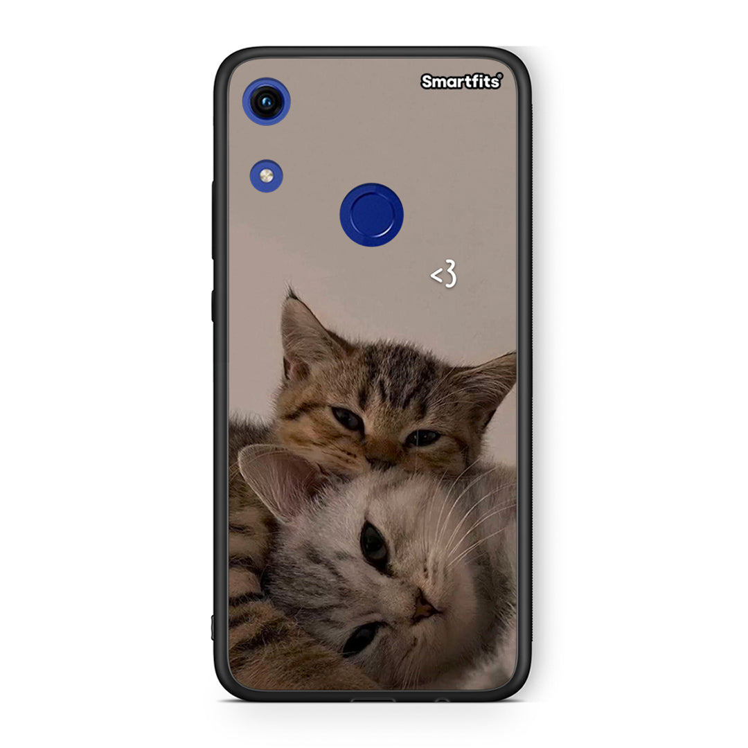 Honor 8A Cats In Love Θήκη από τη Smartfits με σχέδιο στο πίσω μέρος και μαύρο περίβλημα | Smartphone case with colorful back and black bezels by Smartfits