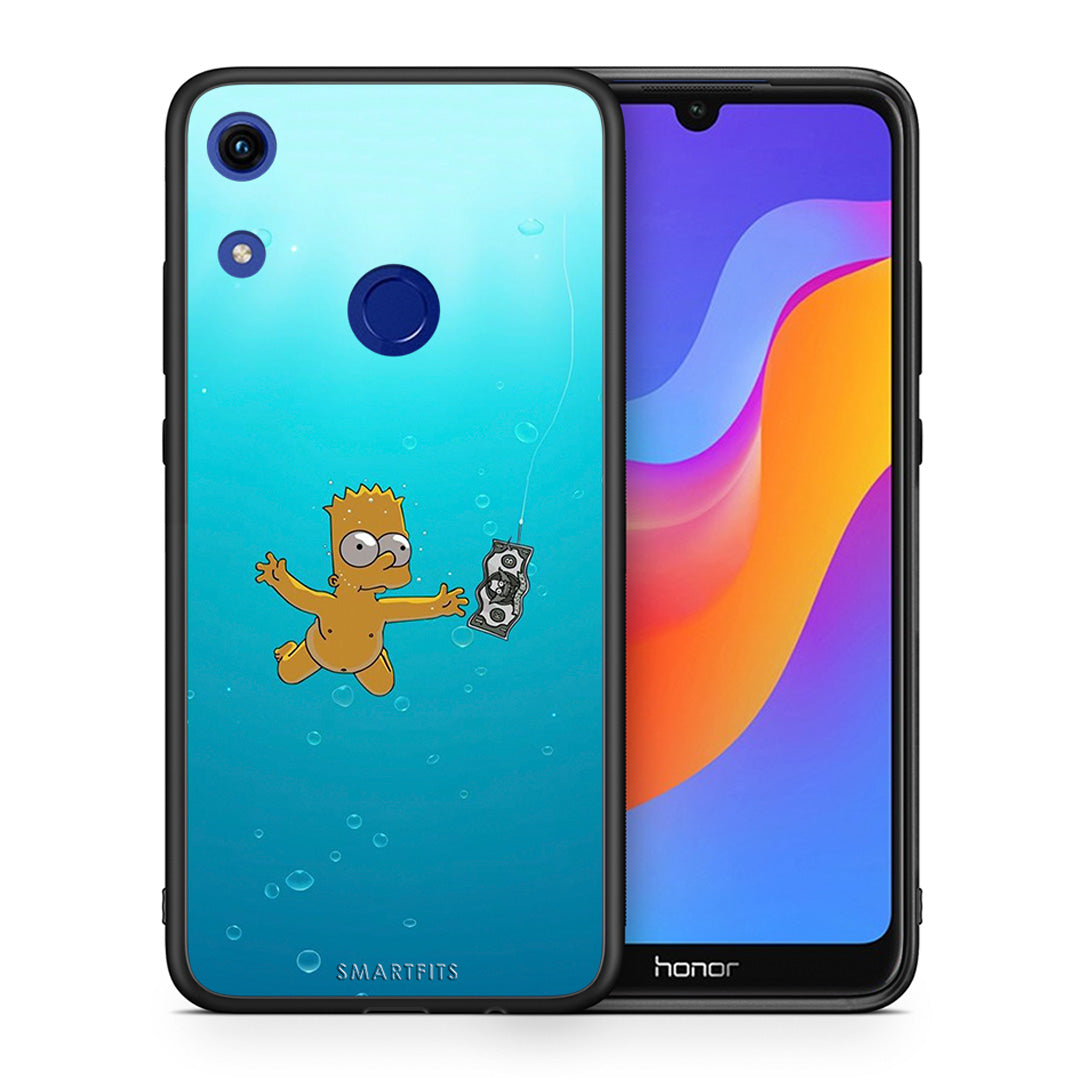 Θήκη Honor 8A Chasing Money από τη Smartfits με σχέδιο στο πίσω μέρος και μαύρο περίβλημα | Honor 8A Chasing Money case with colorful back and black bezels