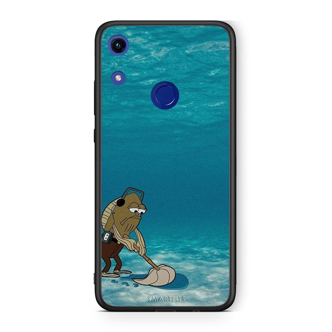 Honor 8A Clean The Ocean Θήκη από τη Smartfits με σχέδιο στο πίσω μέρος και μαύρο περίβλημα | Smartphone case with colorful back and black bezels by Smartfits