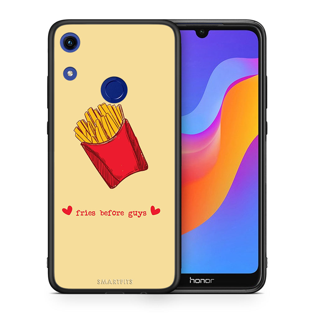 Θήκη Αγίου Βαλεντίνου Honor 8A Fries Before Guys από τη Smartfits με σχέδιο στο πίσω μέρος και μαύρο περίβλημα | Honor 8A Fries Before Guys case with colorful back and black bezels