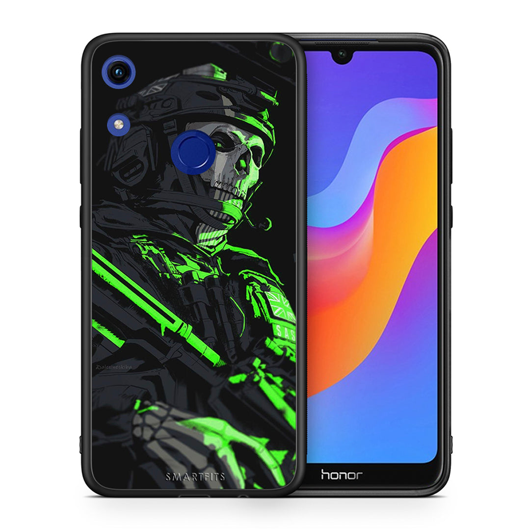 Θήκη Αγίου Βαλεντίνου Honor 8A Green Soldier από τη Smartfits με σχέδιο στο πίσω μέρος και μαύρο περίβλημα | Honor 8A Green Soldier case with colorful back and black bezels