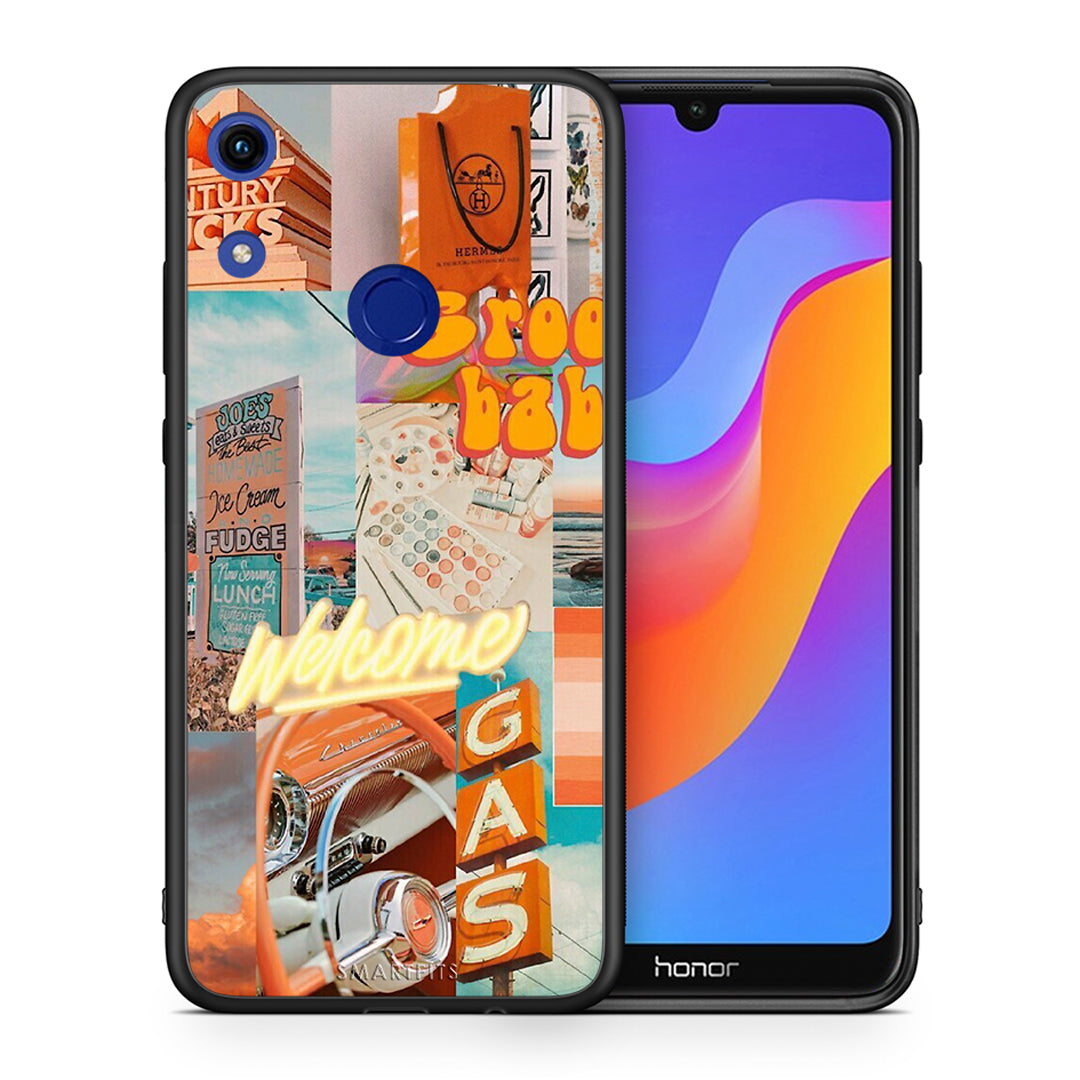 Θήκη Αγίου Βαλεντίνου Honor 8A Groovy Babe από τη Smartfits με σχέδιο στο πίσω μέρος και μαύρο περίβλημα | Honor 8A Groovy Babe case with colorful back and black bezels