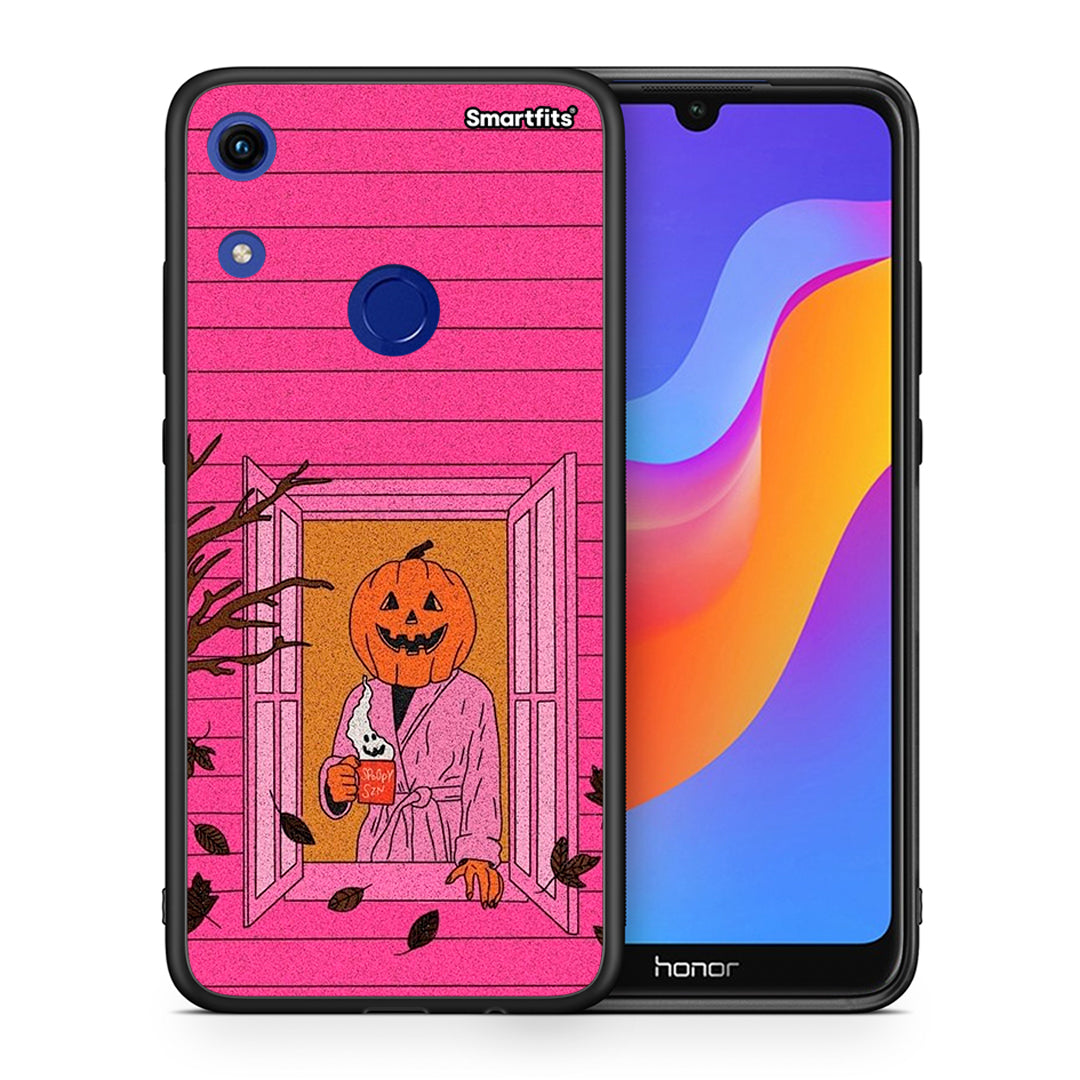 Θήκη Honor 8A Halloween Pumpkin Lady από τη Smartfits με σχέδιο στο πίσω μέρος και μαύρο περίβλημα | Honor 8A Halloween Pumpkin Lady case with colorful back and black bezels