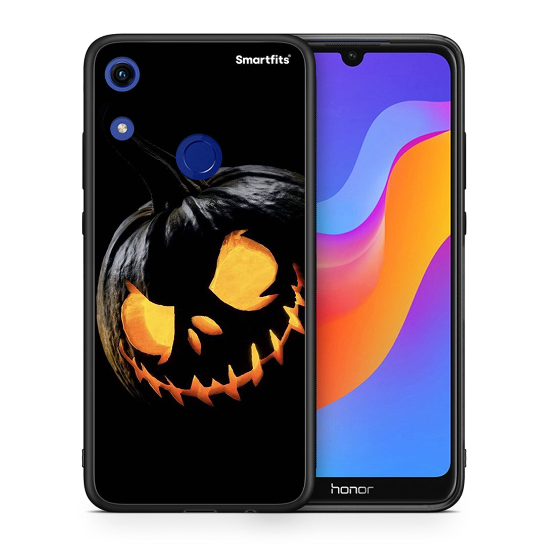 Θήκη Honor 8A Halloween Scary Pumpkin από τη Smartfits με σχέδιο στο πίσω μέρος και μαύρο περίβλημα | Honor 8A Halloween Scary Pumpkin case with colorful back and black bezels