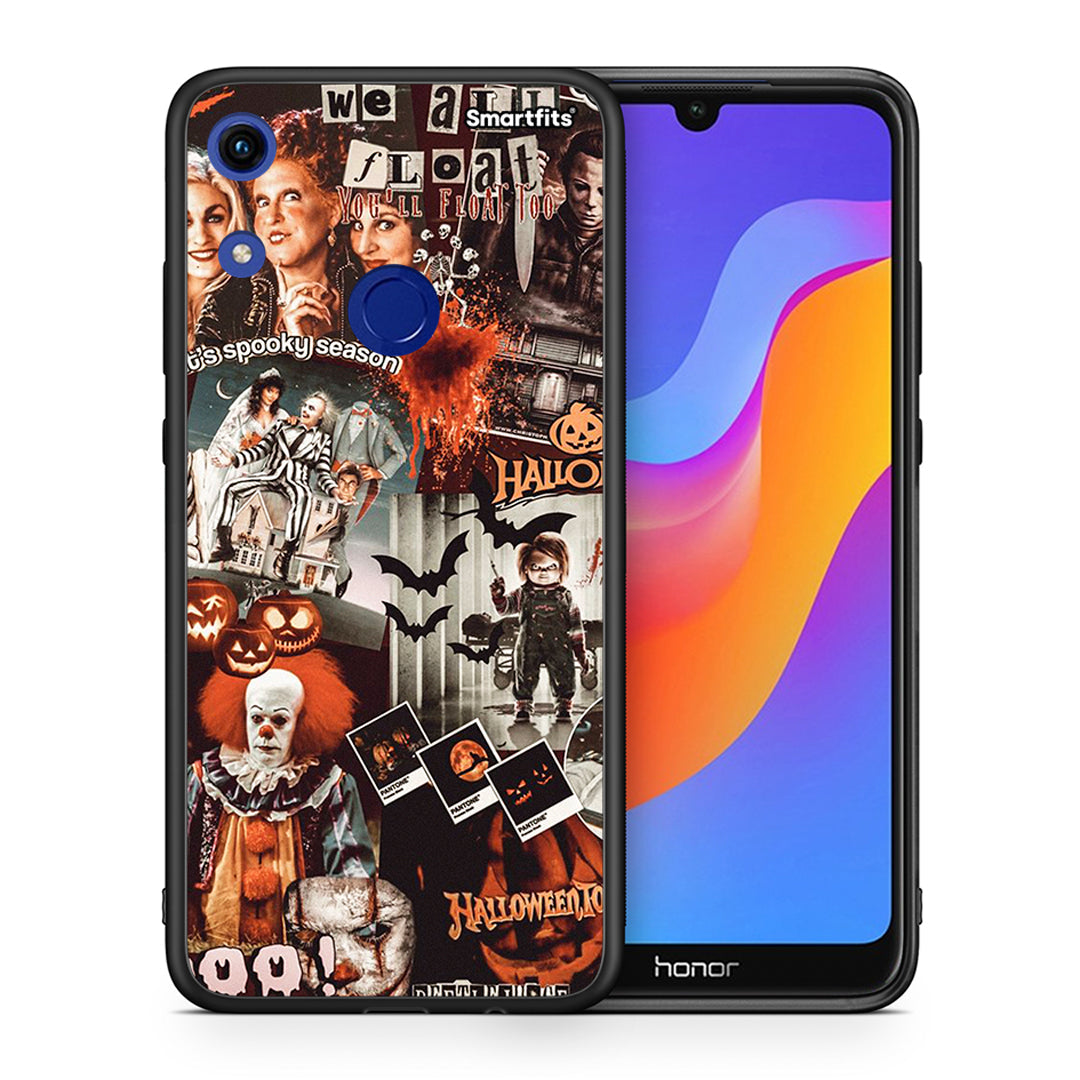 Θήκη Honor 8A Halloween Spooky Season από τη Smartfits με σχέδιο στο πίσω μέρος και μαύρο περίβλημα | Honor 8A Halloween Spooky Season case with colorful back and black bezels