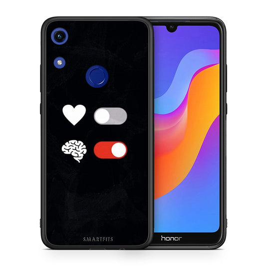 Θήκη Αγίου Βαλεντίνου Honor 8A Heart Vs Brain από τη Smartfits με σχέδιο στο πίσω μέρος και μαύρο περίβλημα | Honor 8A Heart Vs Brain case with colorful back and black bezels