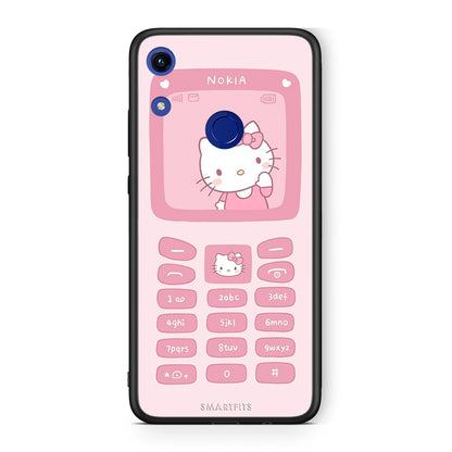 Honor 8A Hello Kitten Θήκη Αγίου Βαλεντίνου από τη Smartfits με σχέδιο στο πίσω μέρος και μαύρο περίβλημα | Smartphone case with colorful back and black bezels by Smartfits