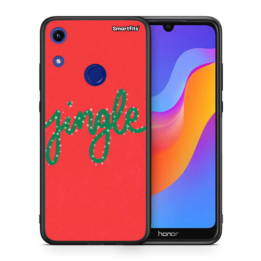 Θήκη Honor 8A Jingle Xmas από τη Smartfits με σχέδιο στο πίσω μέρος και μαύρο περίβλημα | Honor 8A Jingle Xmas case with colorful back and black bezels