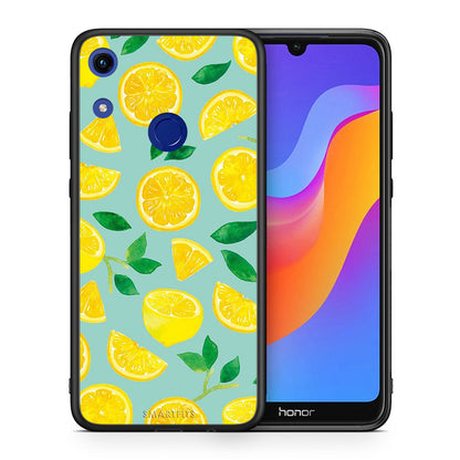Θήκη Honor 8A Lemons από τη Smartfits με σχέδιο στο πίσω μέρος και μαύρο περίβλημα | Honor 8A Lemons case with colorful back and black bezels