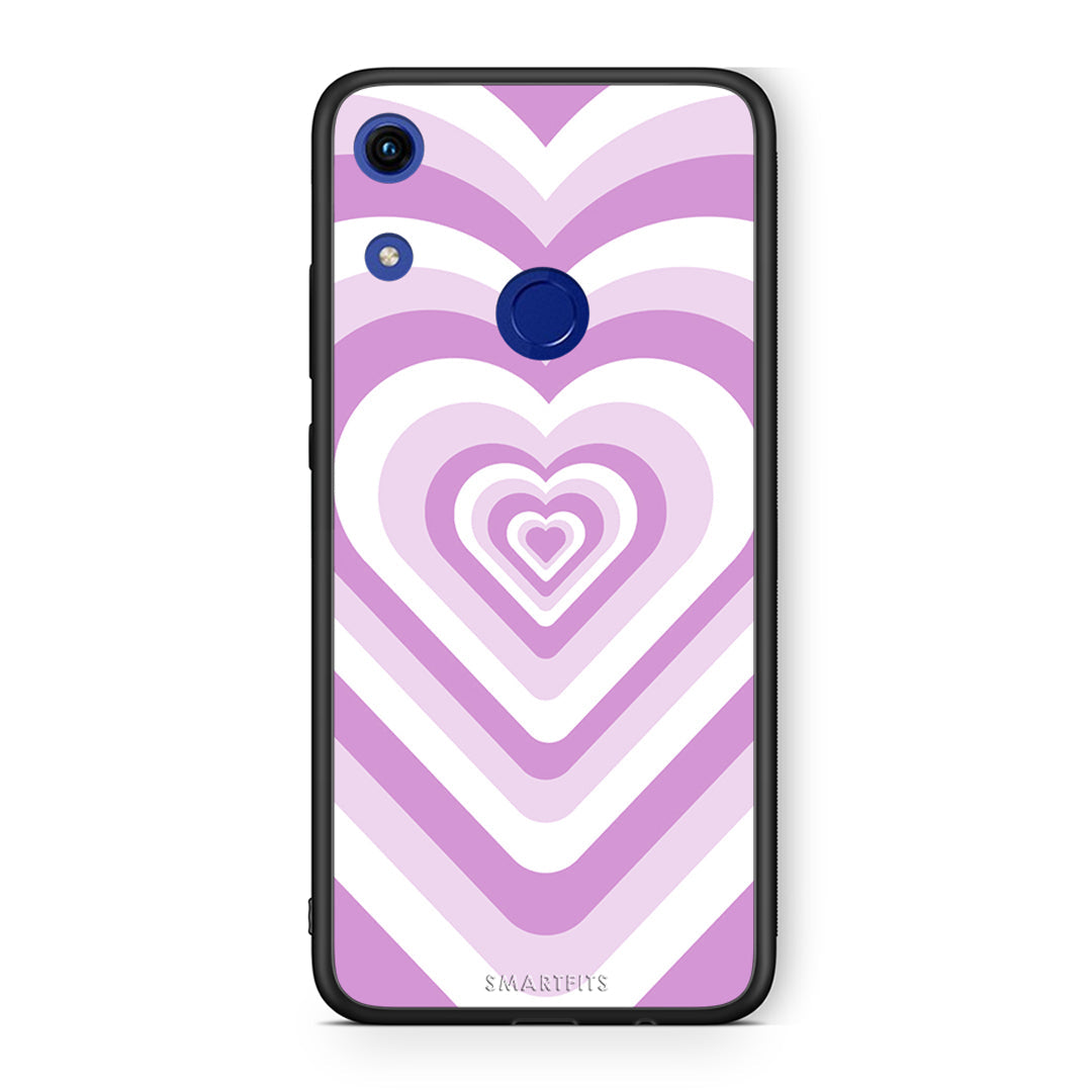 Honor 8A Lilac Hearts θήκη από τη Smartfits με σχέδιο στο πίσω μέρος και μαύρο περίβλημα | Smartphone case with colorful back and black bezels by Smartfits